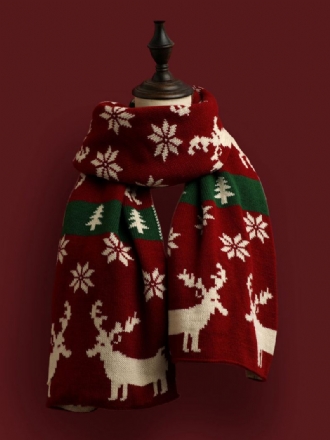 Sjaal Dames Kwaliteit Kerstpatroon Poly/katoenmix Vakantiecadeau Huiskleding Winter Warm Schattig Acc