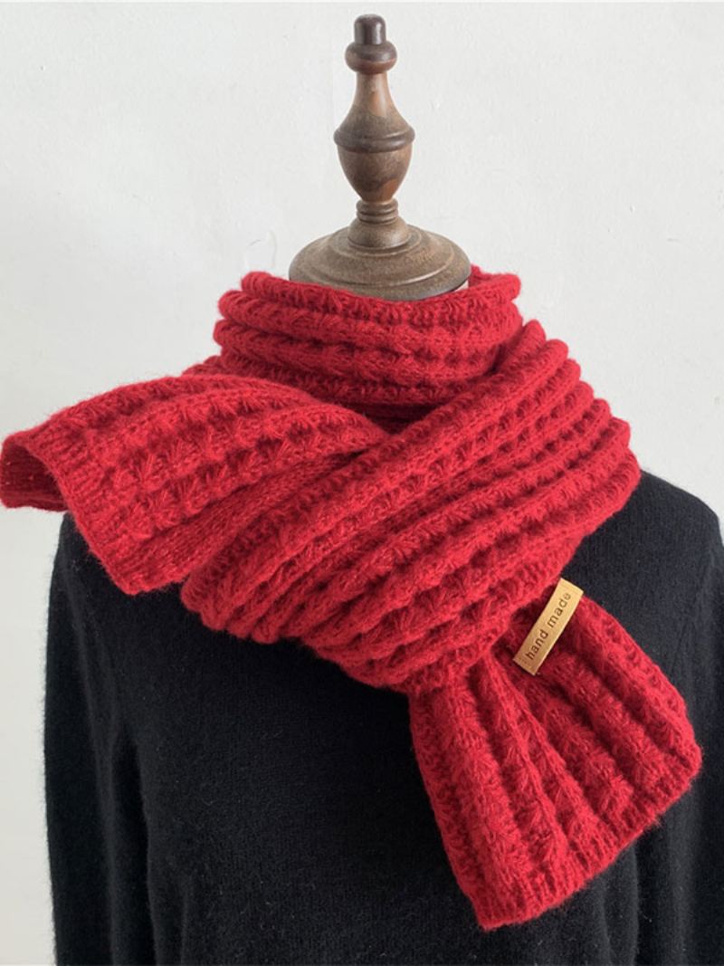 Sjaal Dames Kwaliteit Kerstpatroon Poly/katoenmix Vakantiecadeau Huiskleding Winter Warm Schattig Acc - Watermeloenrood