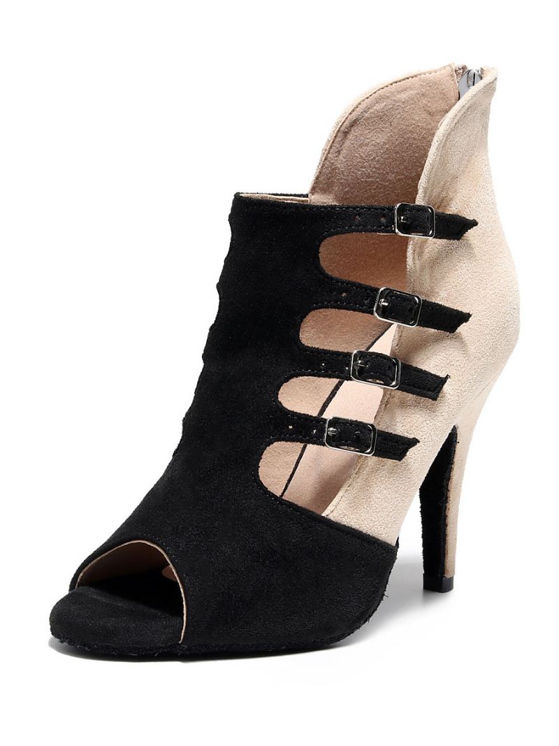 Dames Mesh Zomerlaarzen Stiletto's Met Veters Zwart