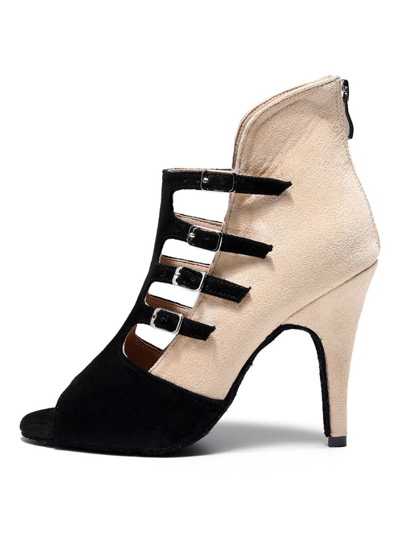 Dames Mesh Zomerlaarzen Stiletto's Met Veters Zwart - Zwart