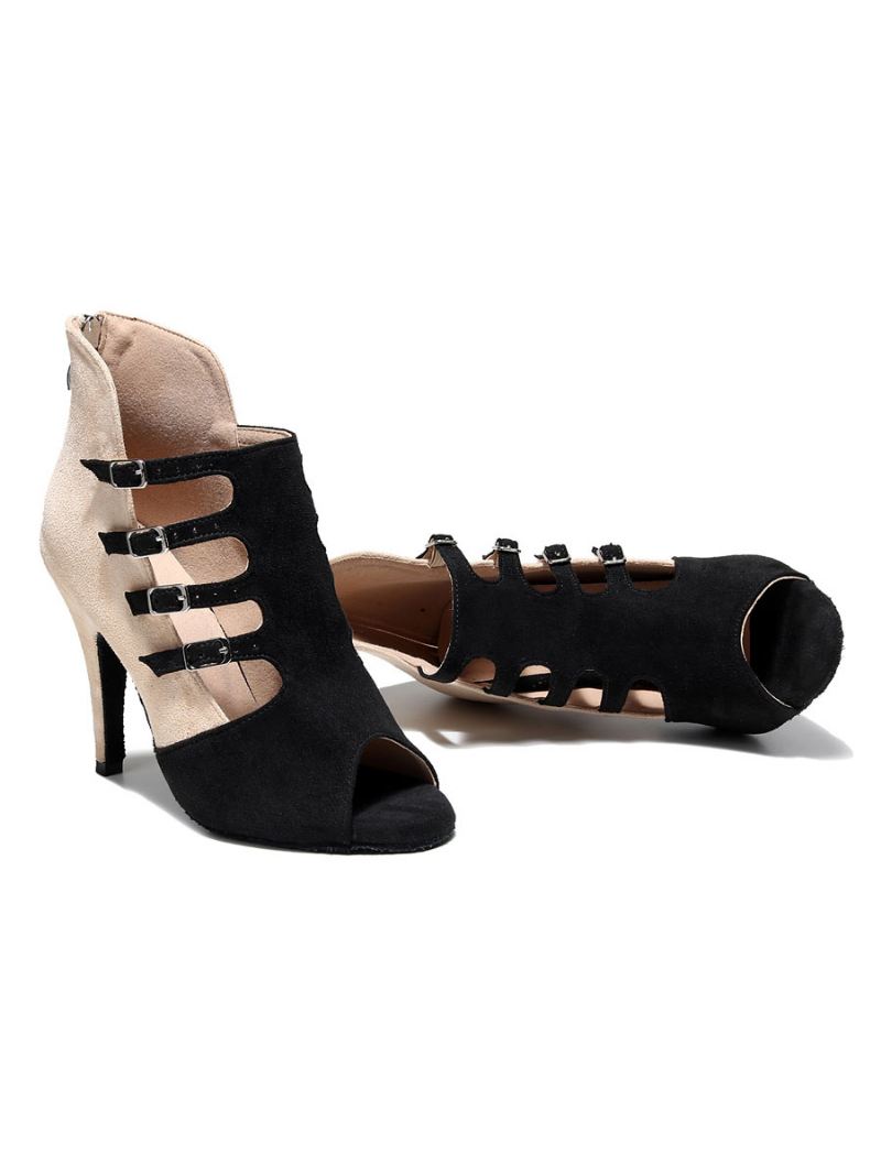 Dames Mesh Zomerlaarzen Stiletto's Met Veters Zwart - Zwart