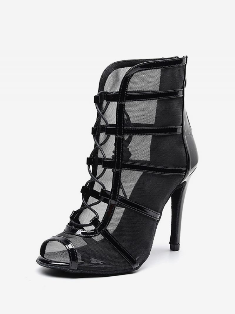 Op Maat Gemaakte Latin-dansschoenen Dames Peep Toe-danslaarzen