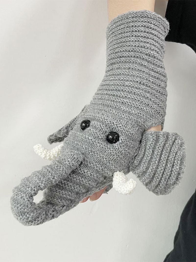 Dameshandschoenen Dierenprint Olifant Homewear Winter Warm Schattig Acc