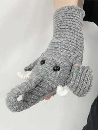 Dameshandschoenen Dierenprint Olifant Homewear Winter Warm Schattig Acc