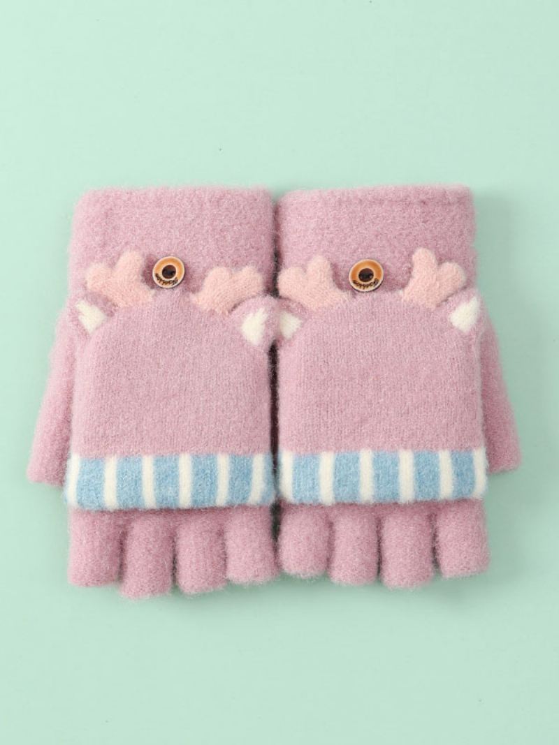 Dameshandschoenen Kerstpatroon Vingerloos Vakantiecadeau Huiskleding Winter Warm Schattig Acc - Lavendel