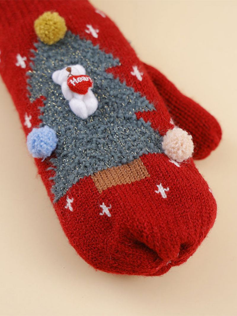 Handschoenen Dames Kerstpatroon Vakantiecadeau Huiskleding Winter Warm Schattig Acc