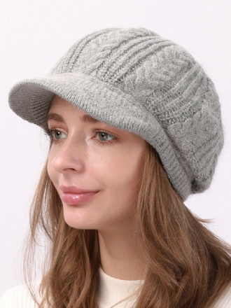 Barethoed Gebreid Effen Kleur Dagelijks Casual Herfst Winter Caps Dames