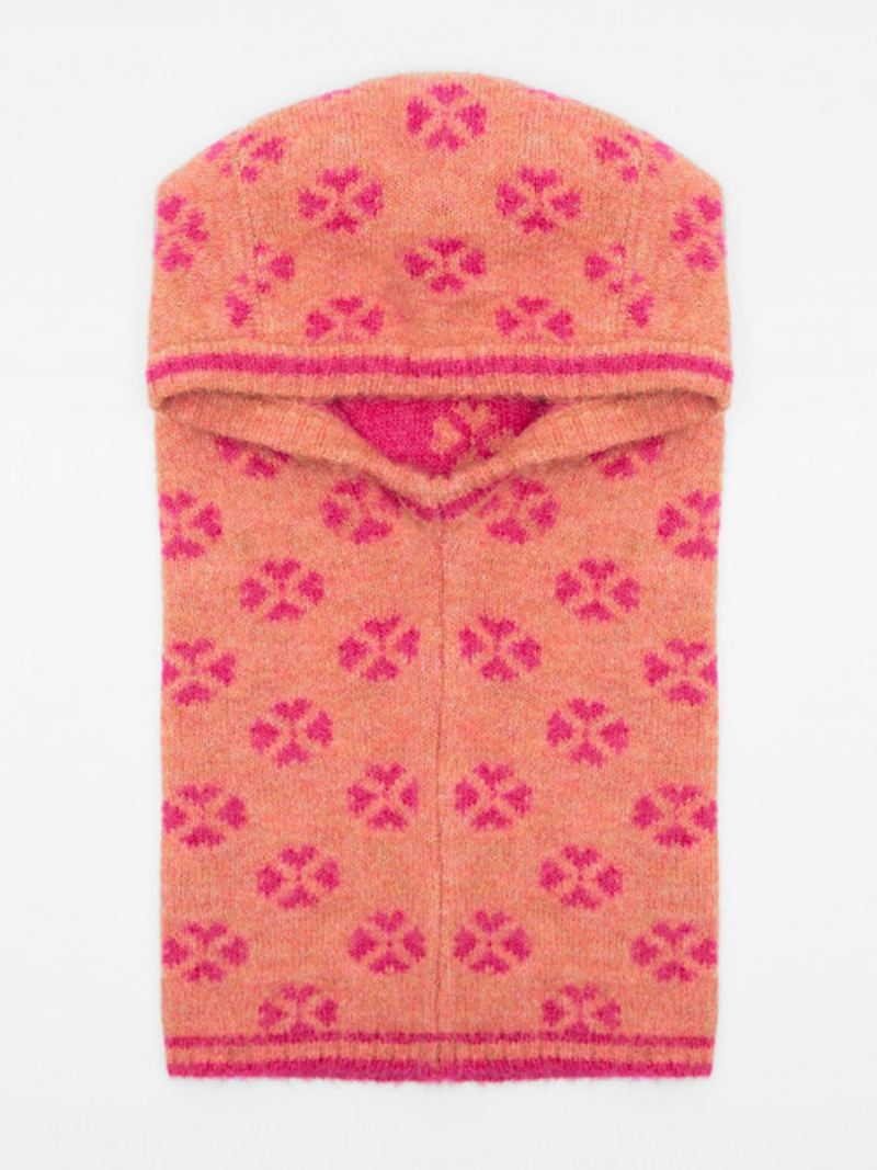 Jacquard Gebreide Capuchon Chique Mode Herfst Winter Dameshoed - Roze