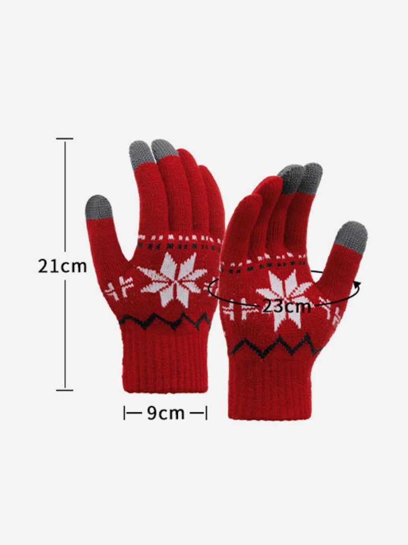 Kerstcadeau Sjaal Muts Handschoenen 3 Stuks Set Rood - Rood