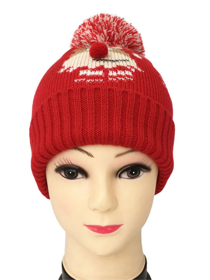 Petten Dames Mooi Patroon Poly/katoenmix Kerstvakantie Cadeau Huiskleding Winter Warm Schattig Acc - Rood