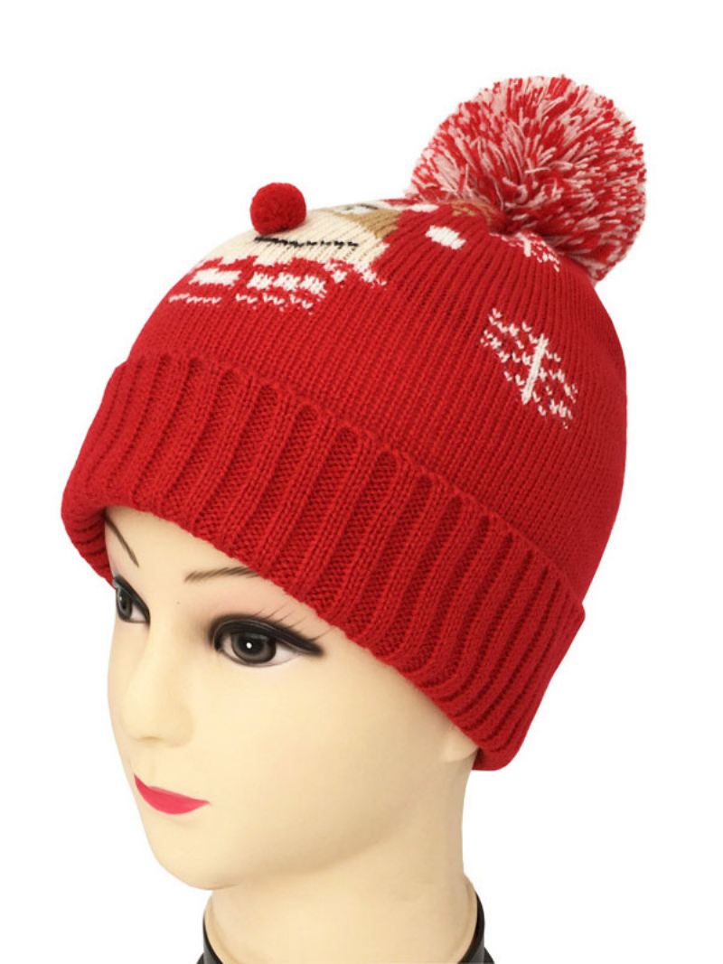 Petten Dames Mooi Patroon Poly/katoenmix Kerstvakantie Cadeau Huiskleding Winter Warm Schattig Acc - Rood