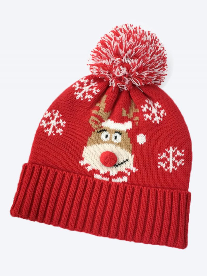 Petten Dames Mooi Patroon Poly/katoenmix Kerstvakantie Cadeau Huiskleding Winter Warm Schattig Acc - Rood