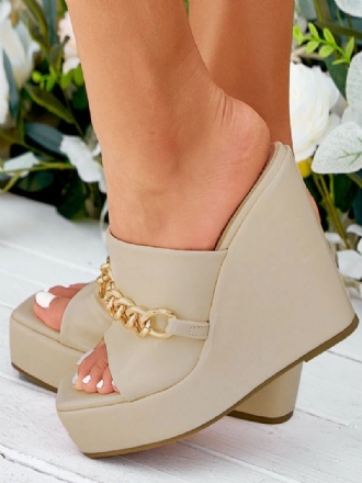 Dameskettingen Platform Mule Wedges