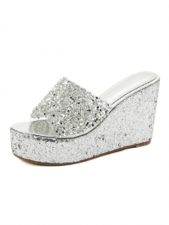 Glitterplatform-sleehakmuiltjes Dames